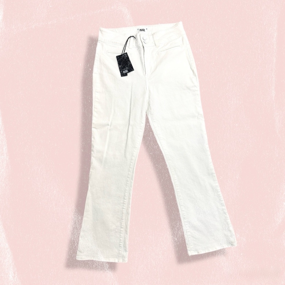 NWT PAIGE Claudine High Rise Ankle Flare Jeans in Crisp White - Size 30